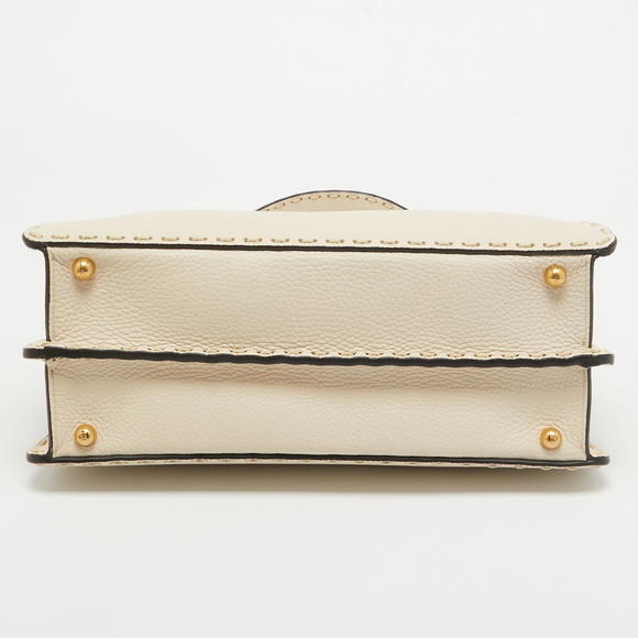 FENDI Cream Selleria Leather Medium Peekaboo ISeeU Top Handle Bag - Picture 6 of 8